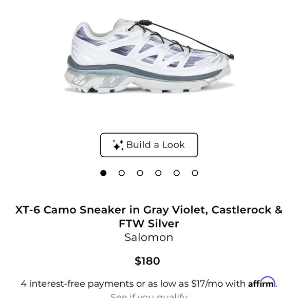 Salomon XT-6 Camo Sneaker in Gray Violet and Silver - Picture 1 of 4